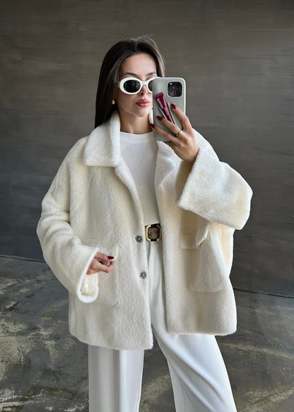 Çift Cepli Kürk SİYAH