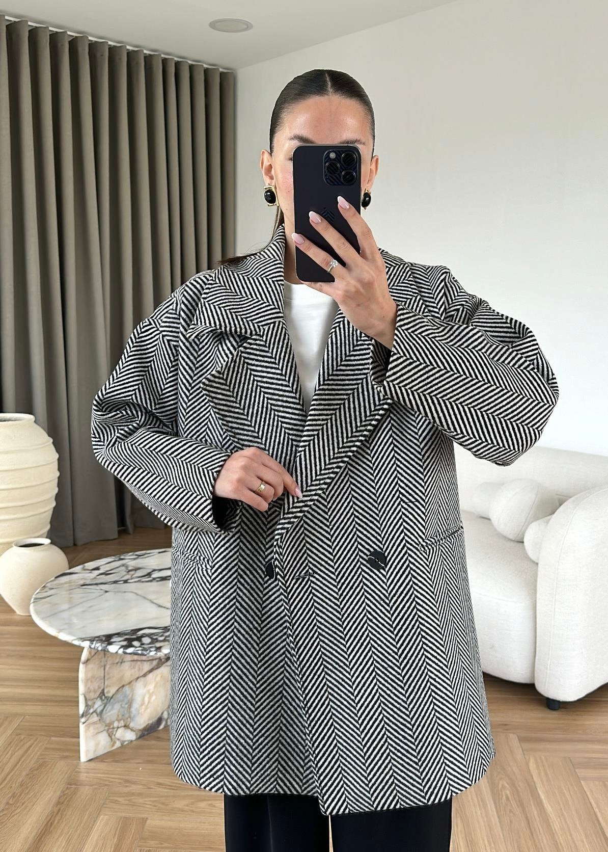 Balıksırtı Ara Boy Kaban SİYAH