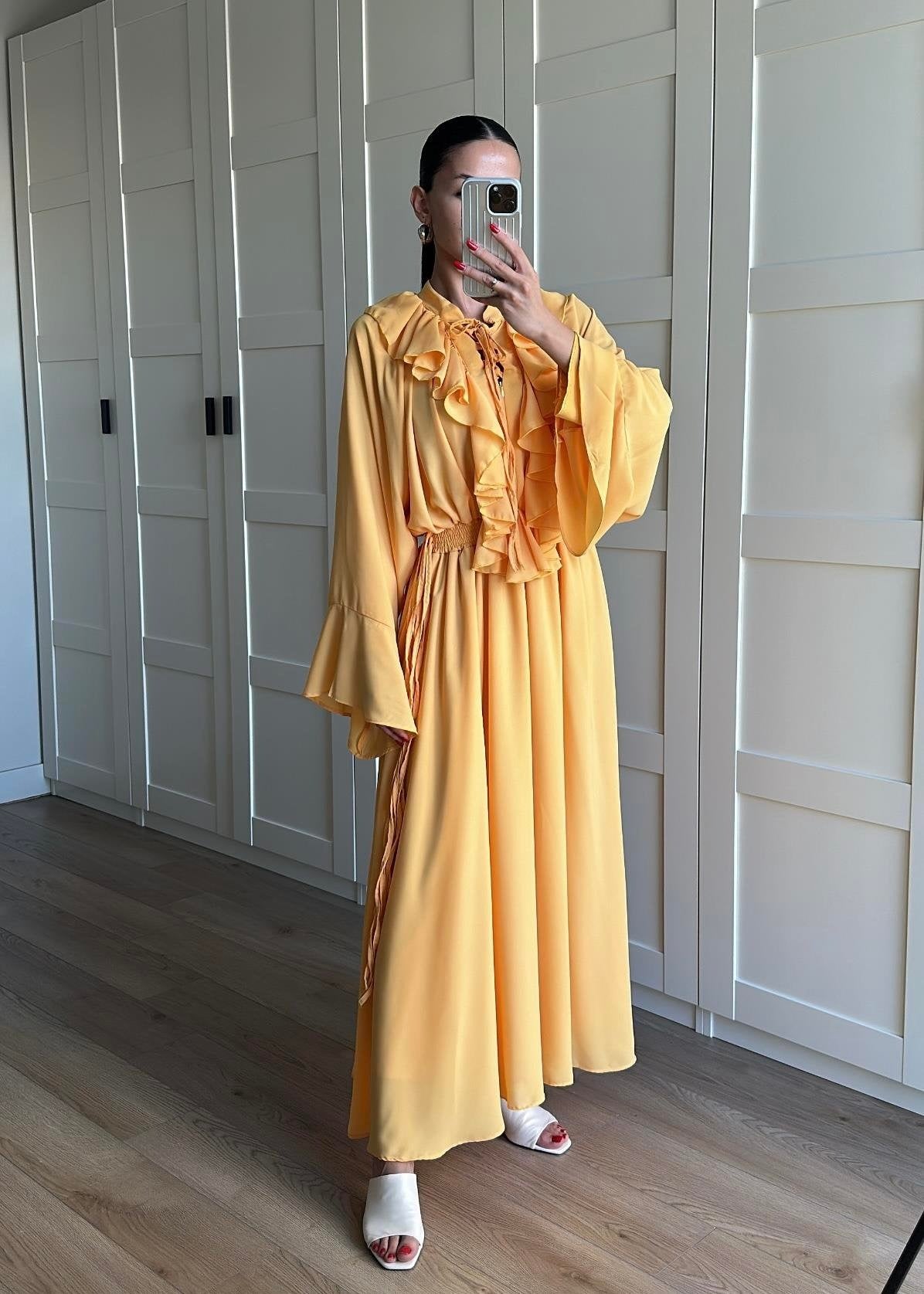 Charlie Fırfırlı Elbise SARI