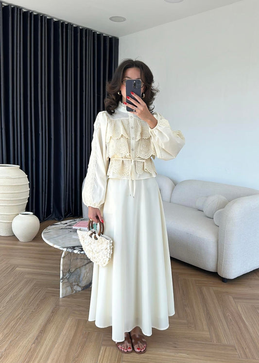 Güpürlü Çan Etekli Takım SARI