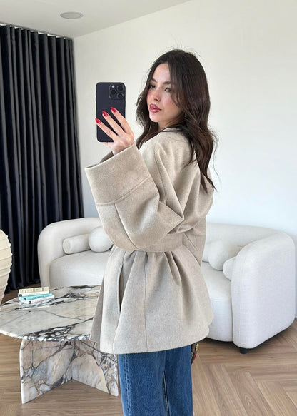 Kaşe Ara Boy Kaban BEJ