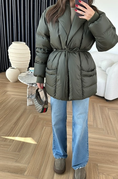 İp Bağlamalı Şişme Mont