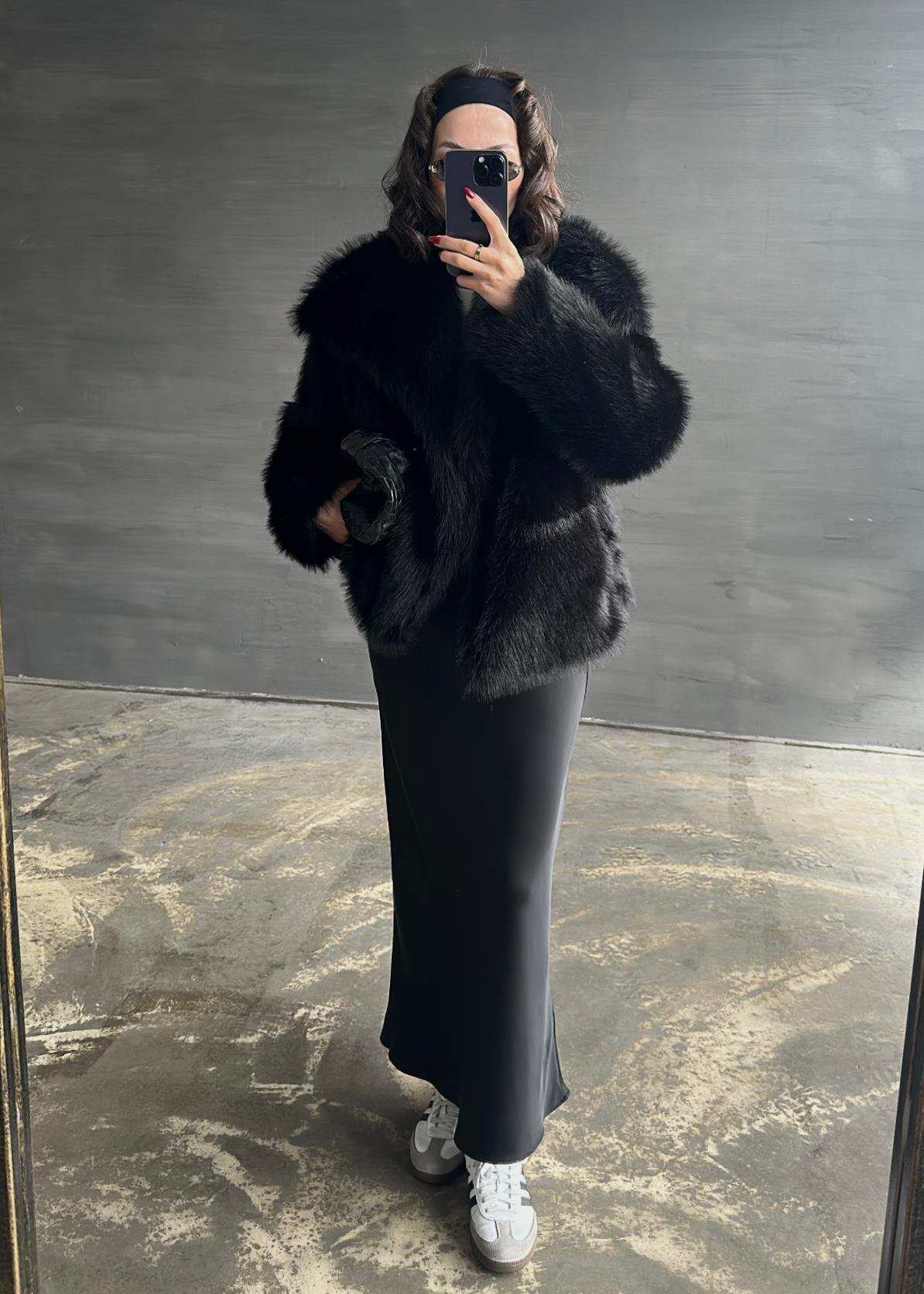 Kürklü Mont SİYAH