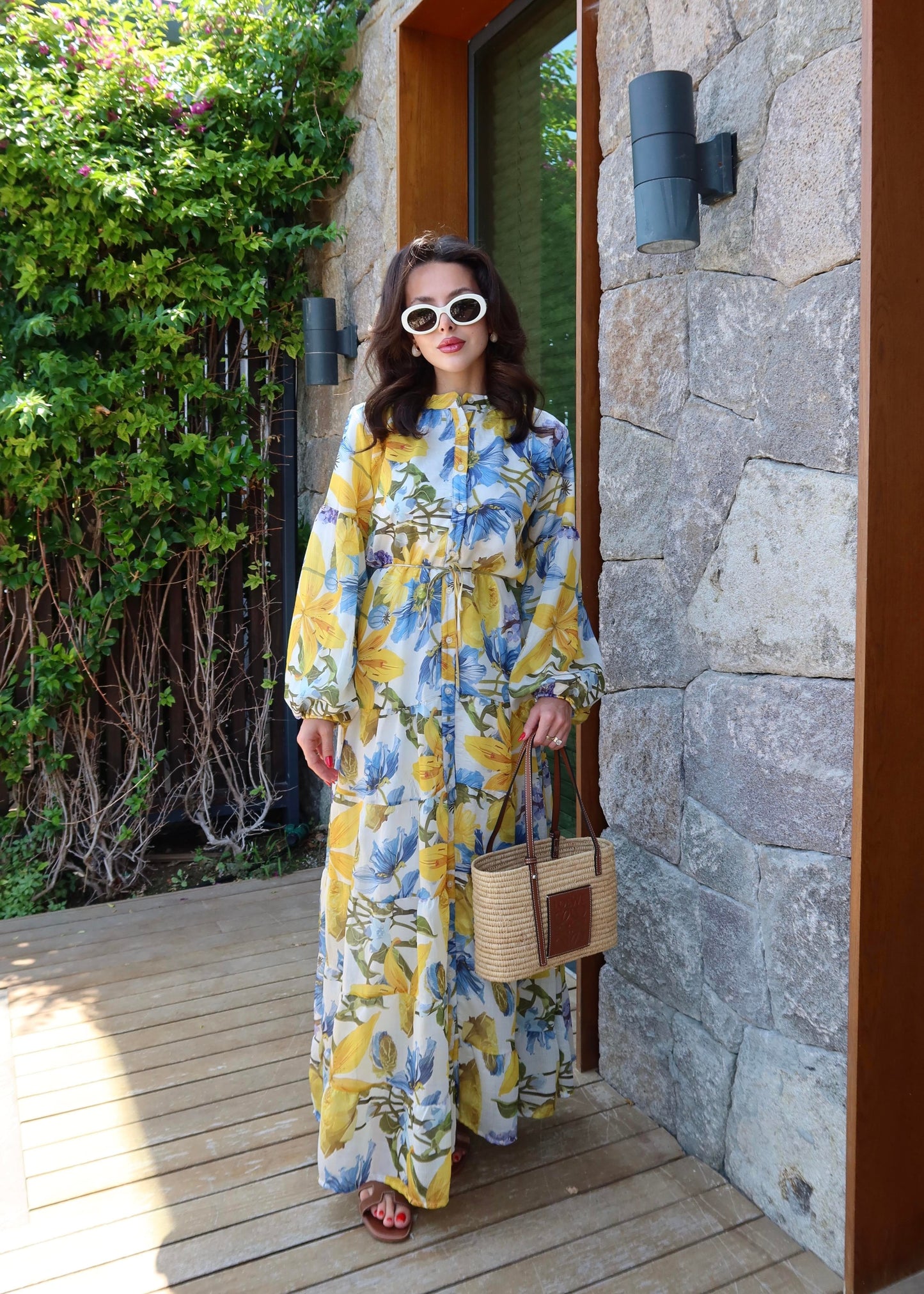 House Çiçekli Elbise RENKLİ