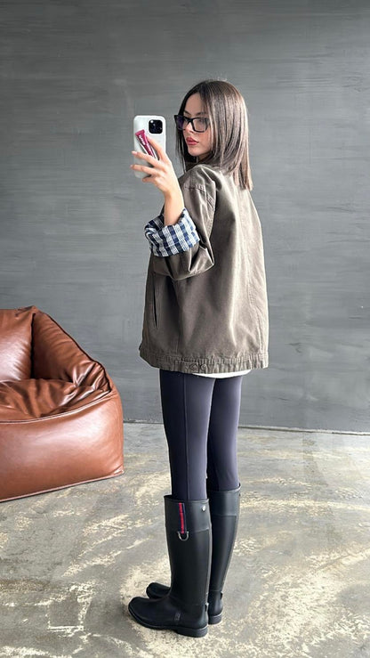 İçi Ekose Astarlı Ceket CAMEL