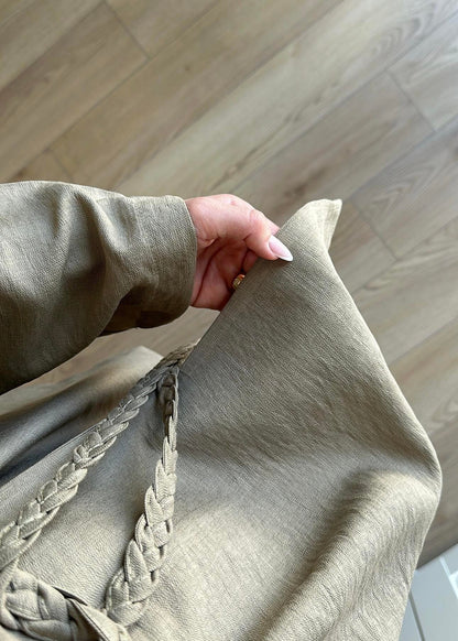 Örgü Kemerli Kimonolu Takım HAKİ