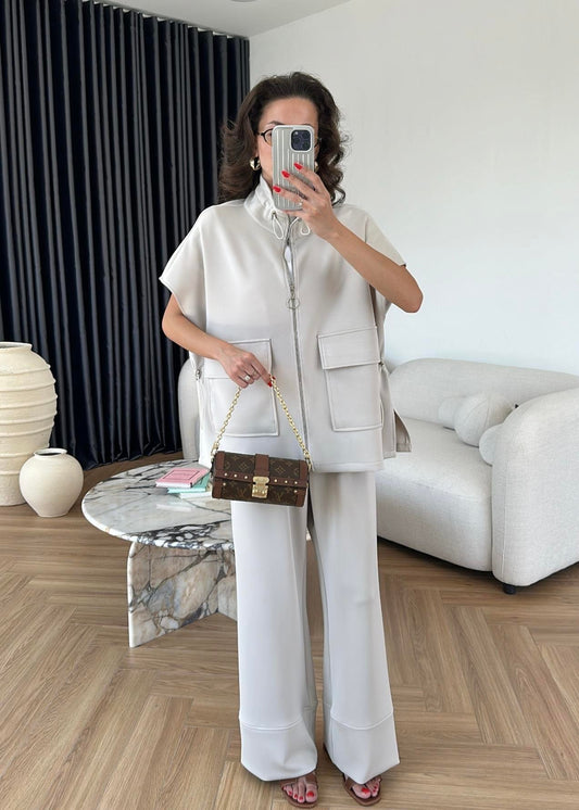 Yelekli Fermuarlı Modal Takım TAŞ