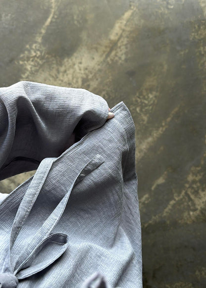 Şal Yaka Krinkıl Kimono Takım GRİ