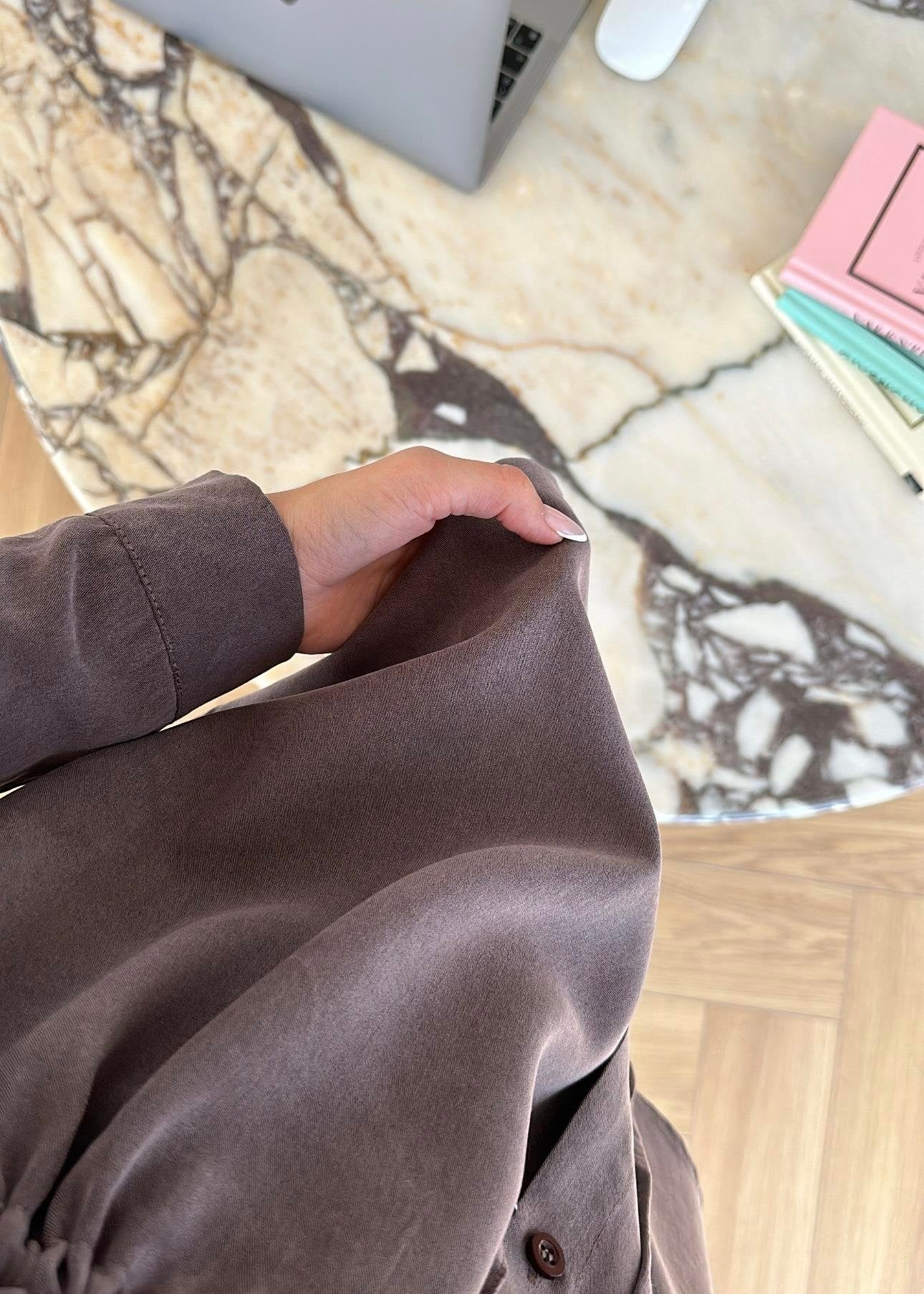 Bağcıklı Tensel Modal Takım Kahve