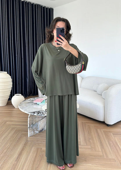 Modal Geniş Paçalı Takım HAKİ