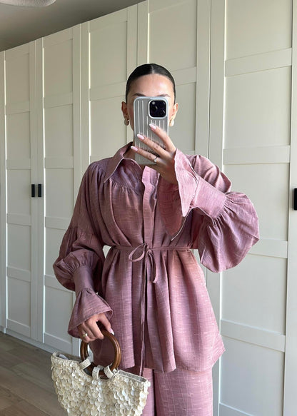 Büzgülü Gömlekli Takım GÜL KURUSU