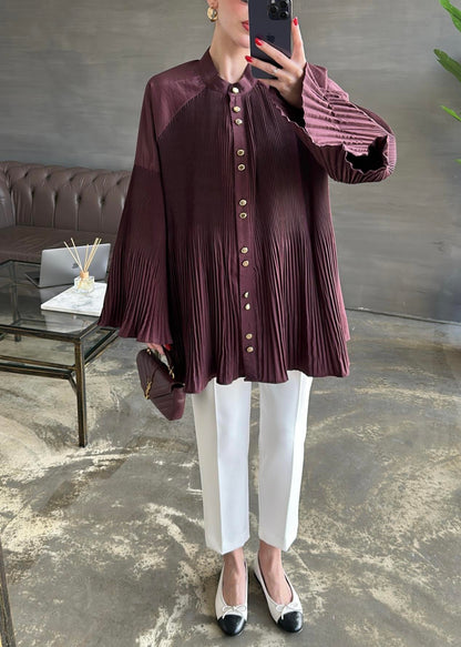 Dik Piliseli Bağlamalı Gömlek BORDO