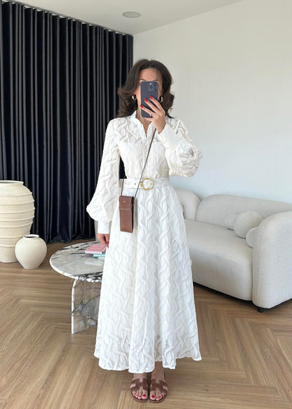 Kemerli Marka Muadil Elbise BEYAZ