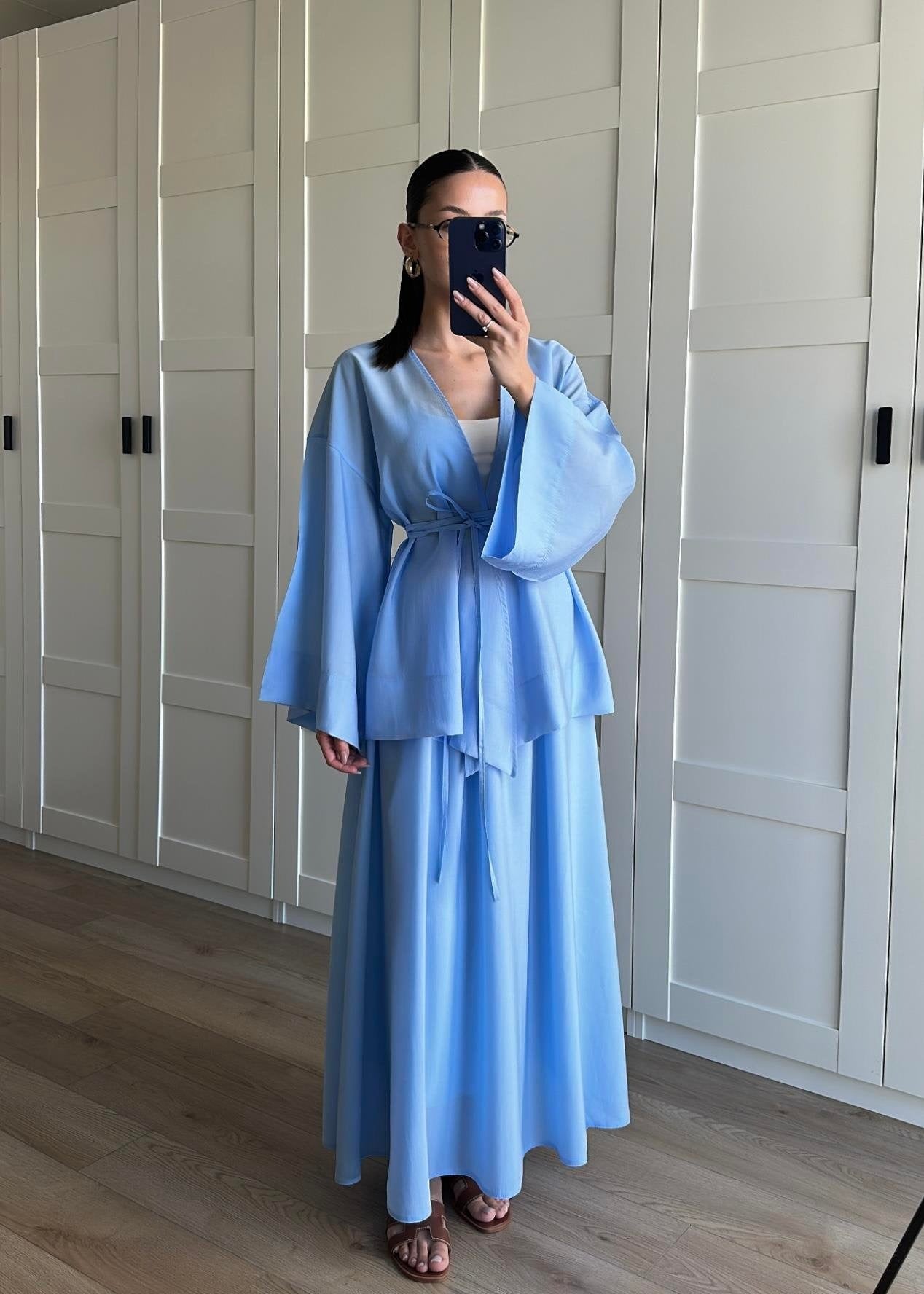 Kimonolu Etekli Takım MAVİ