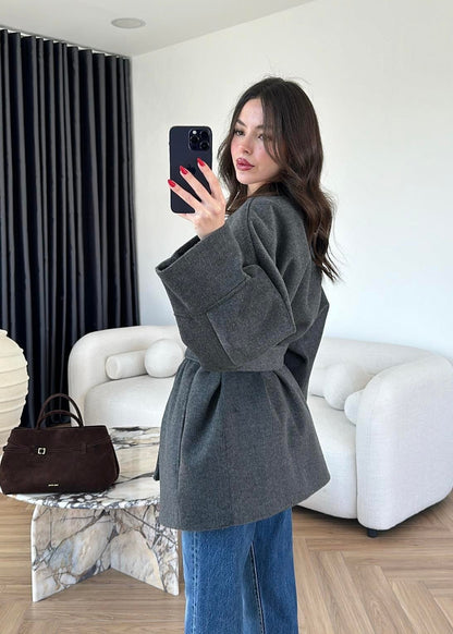 Kaşe Ara Boy Kaban ANTRASİT