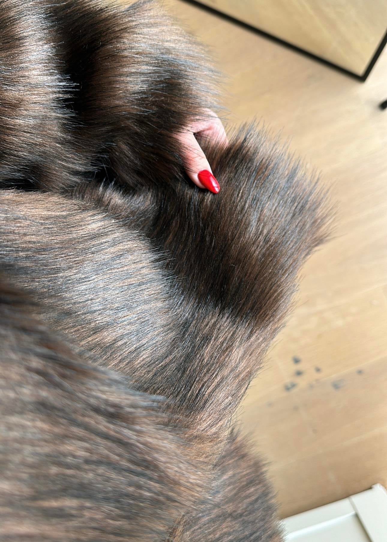 Volümlü Premium Kürk ACI KAHVE