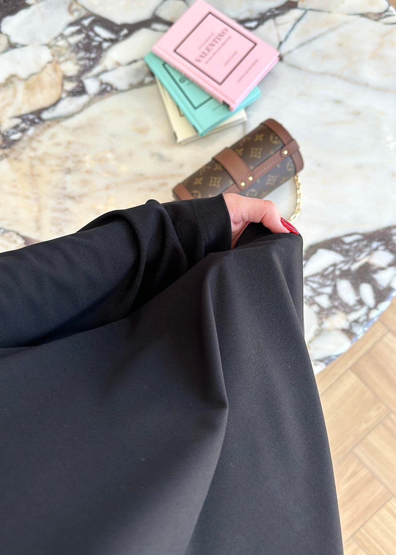 Modal Geniş Paçalı Takım Siyah