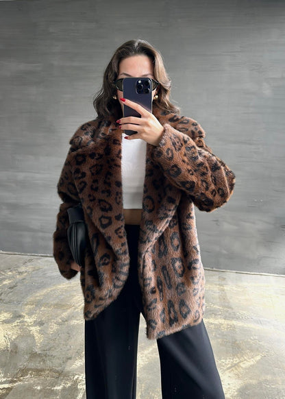 Uzun Leopar Kürk ACI KAHVE