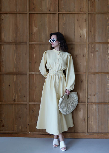 Çift Kemerli Elbise SARI