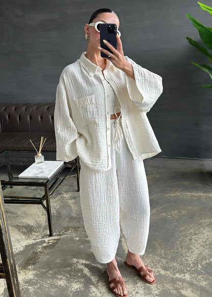 Simli Müslin Takım EKRU