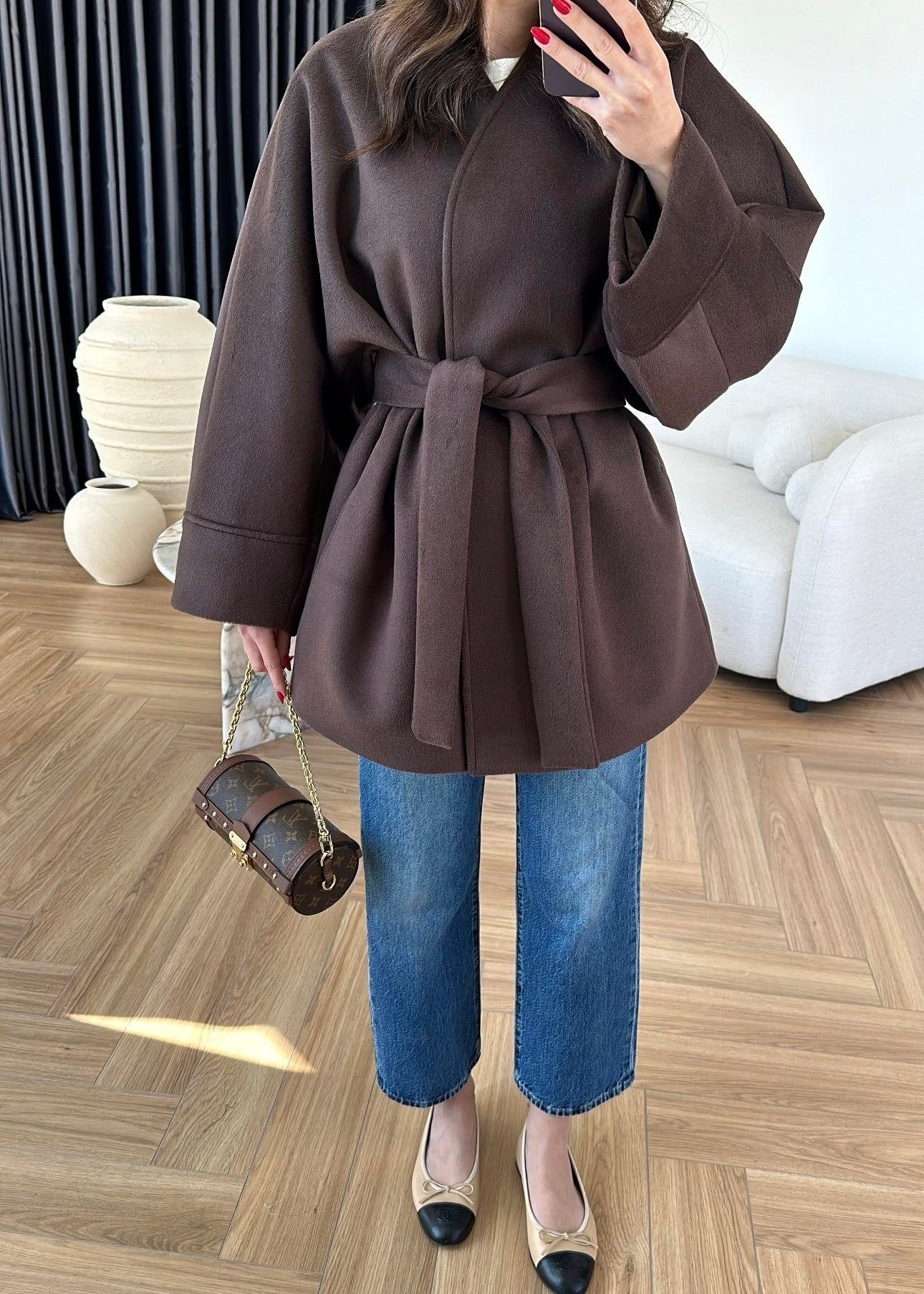 Kaşe Ara Boy Kaban ACI KAHVE