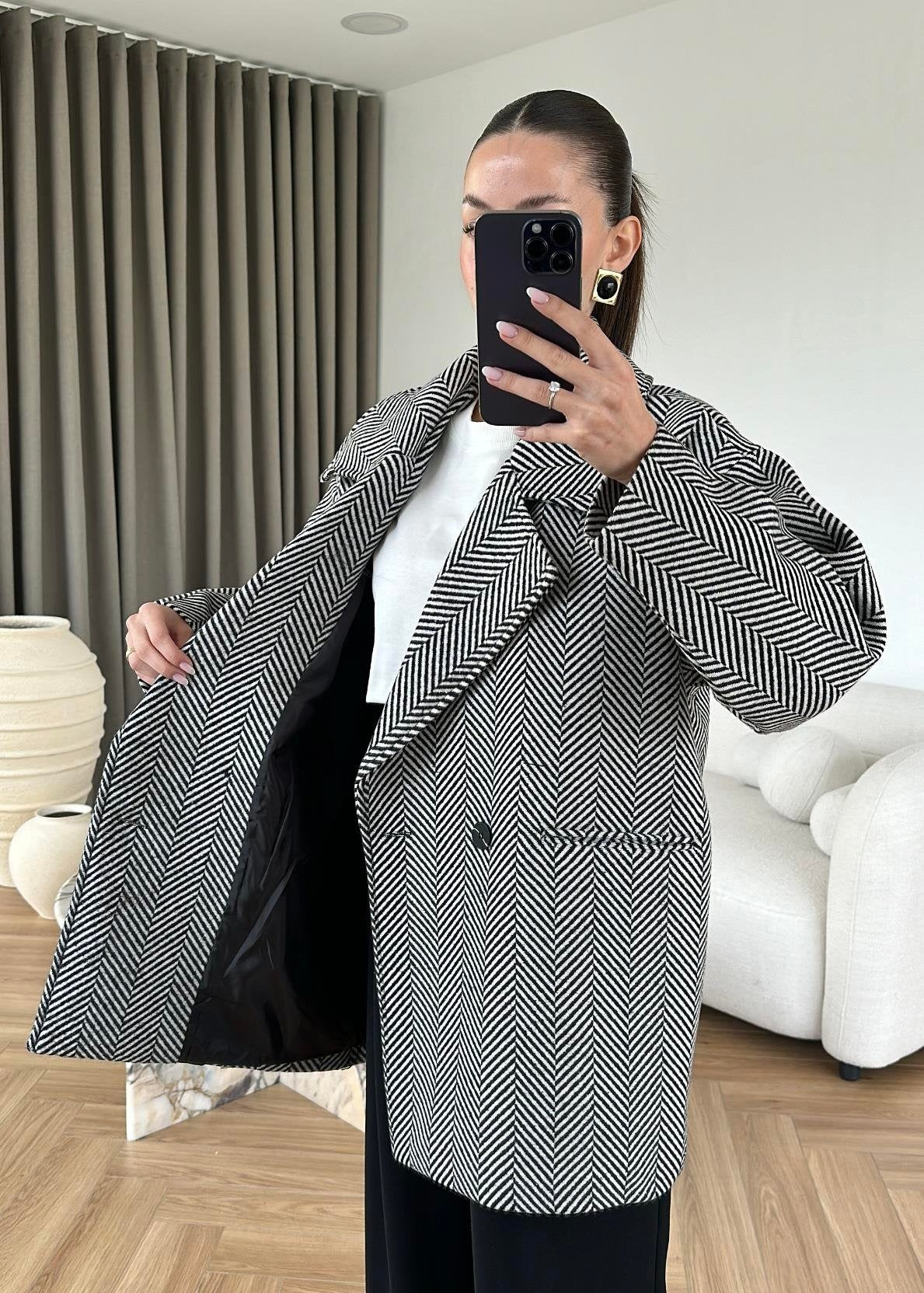 Balıksırtı Ara Boy Kaban SİYAH