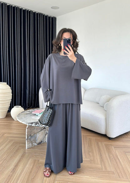 Modal Geniş Paçalı Takım ANTRASİT