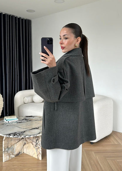 Ara Boy Kaşe Kaban ANTRASİT