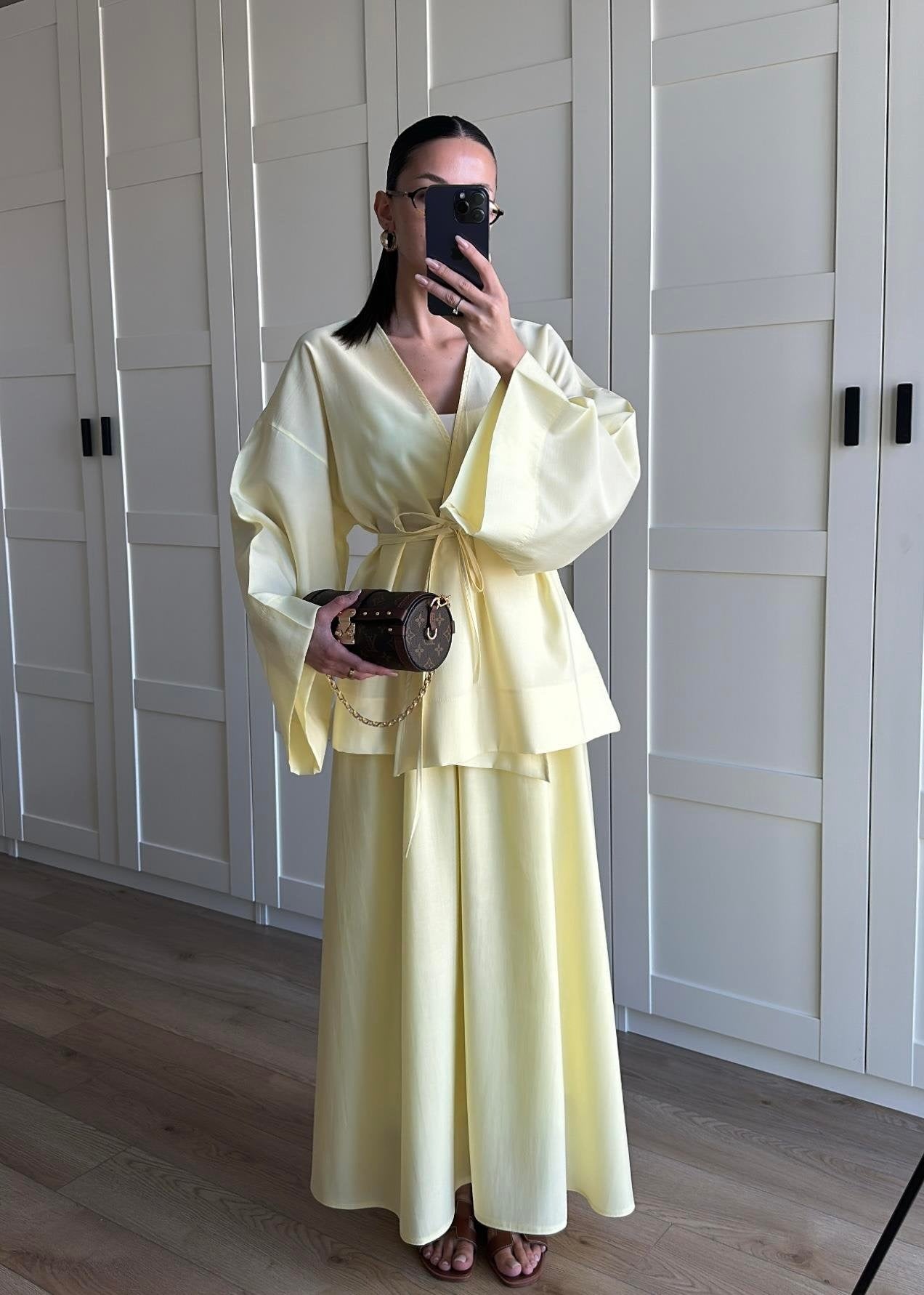 Kimonolu Etekli Takım SARI