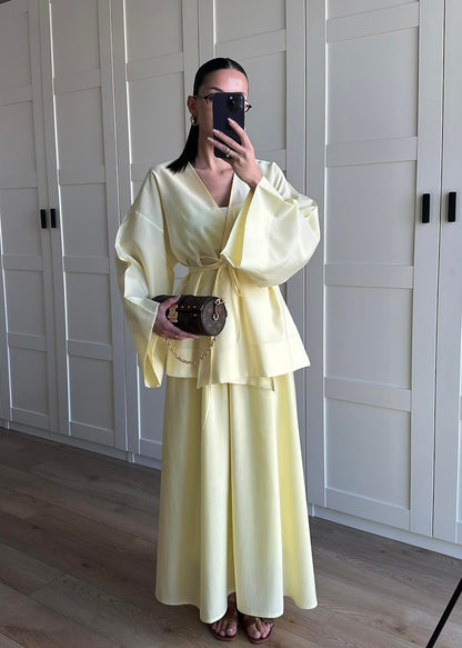 Kimonolu Etekli Takım SARI