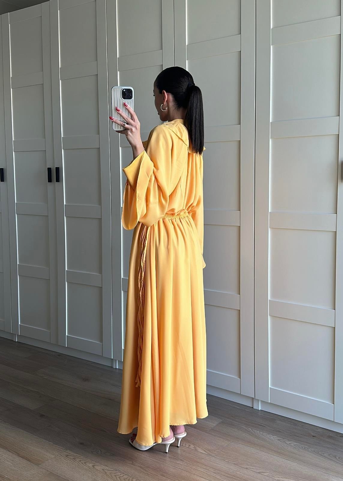 Charlie Fırfırlı Elbise SARI