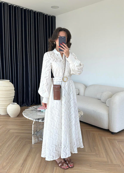 Kemerli Marka Muadil Elbise BEYAZ