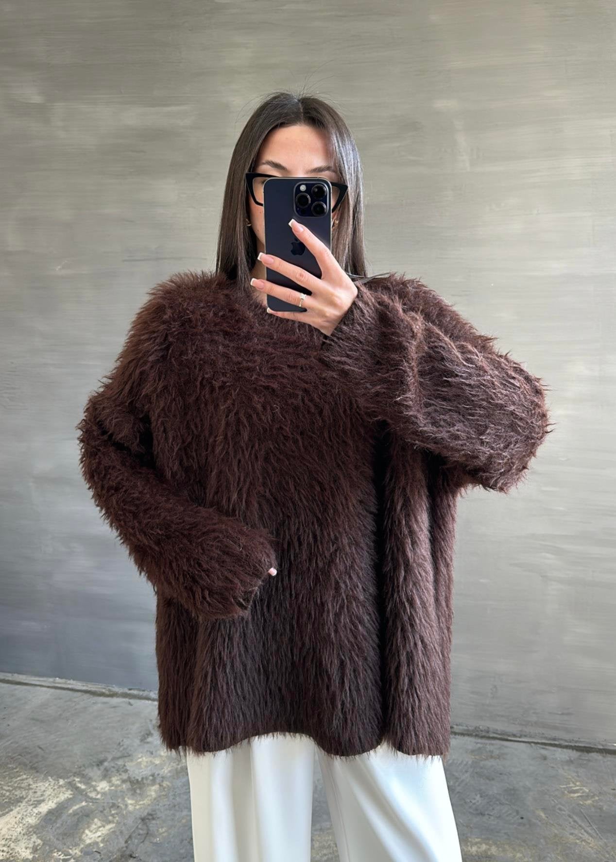 Uzun Tüylü Kazak KREM