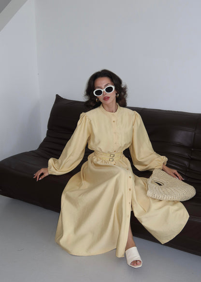 Çift Kemerli Elbise SARI