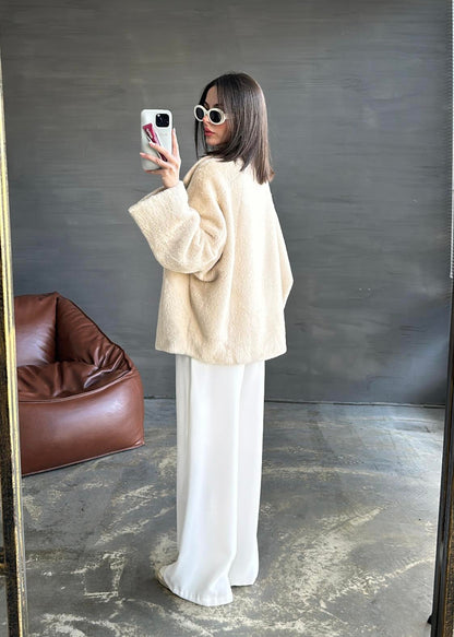 Çift Cepli Kürk BEJ