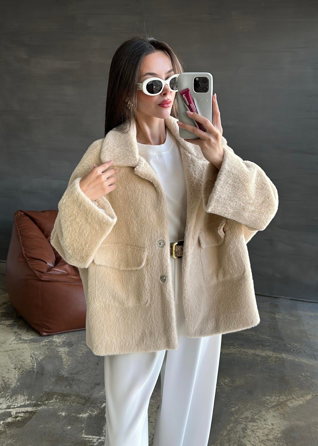 Çift Cepli Kürk BEJ