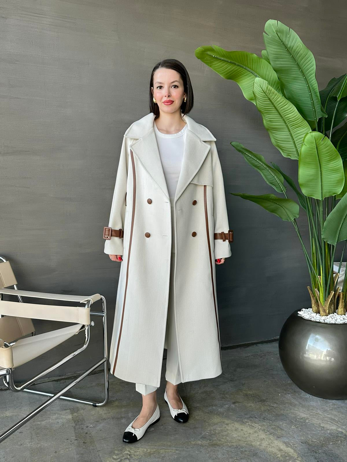 Deri Detaylı Premium Kaban TAŞ