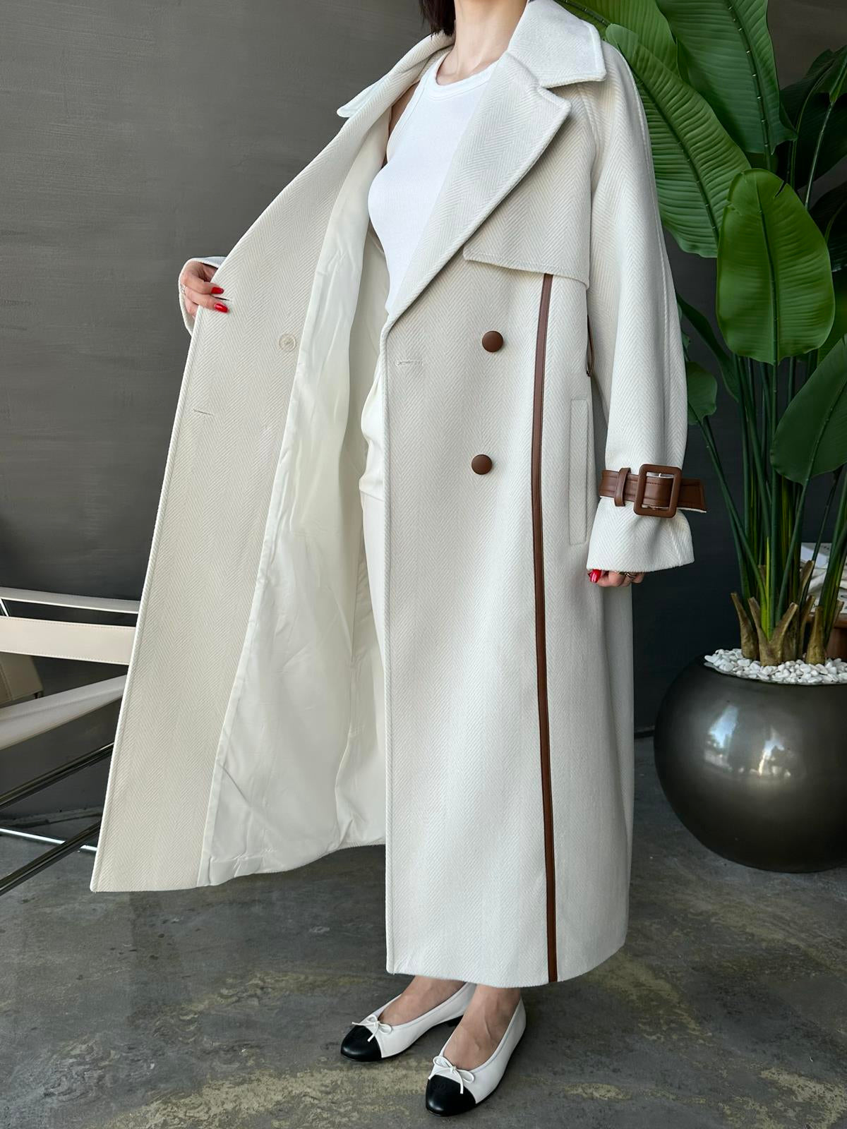 Deri Detaylı Premium Kaban TAŞ