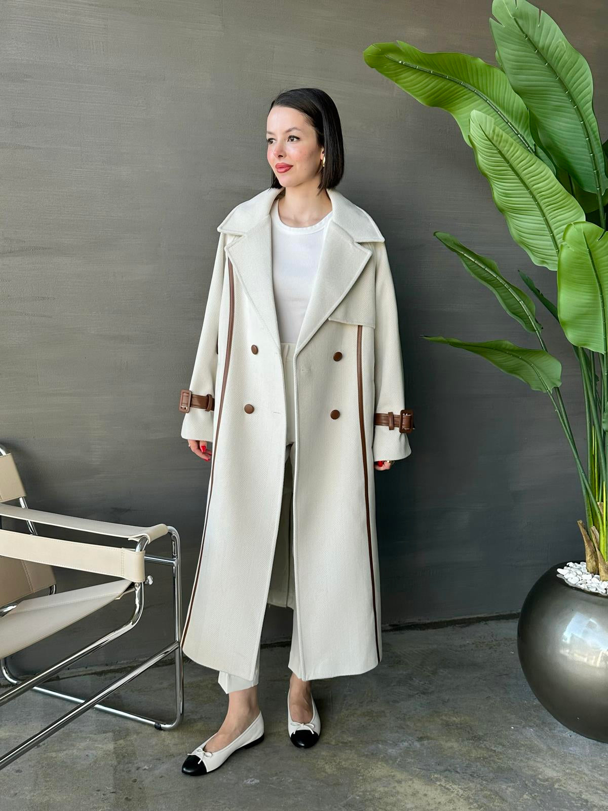 Deri Detaylı Premium Kaban TAŞ