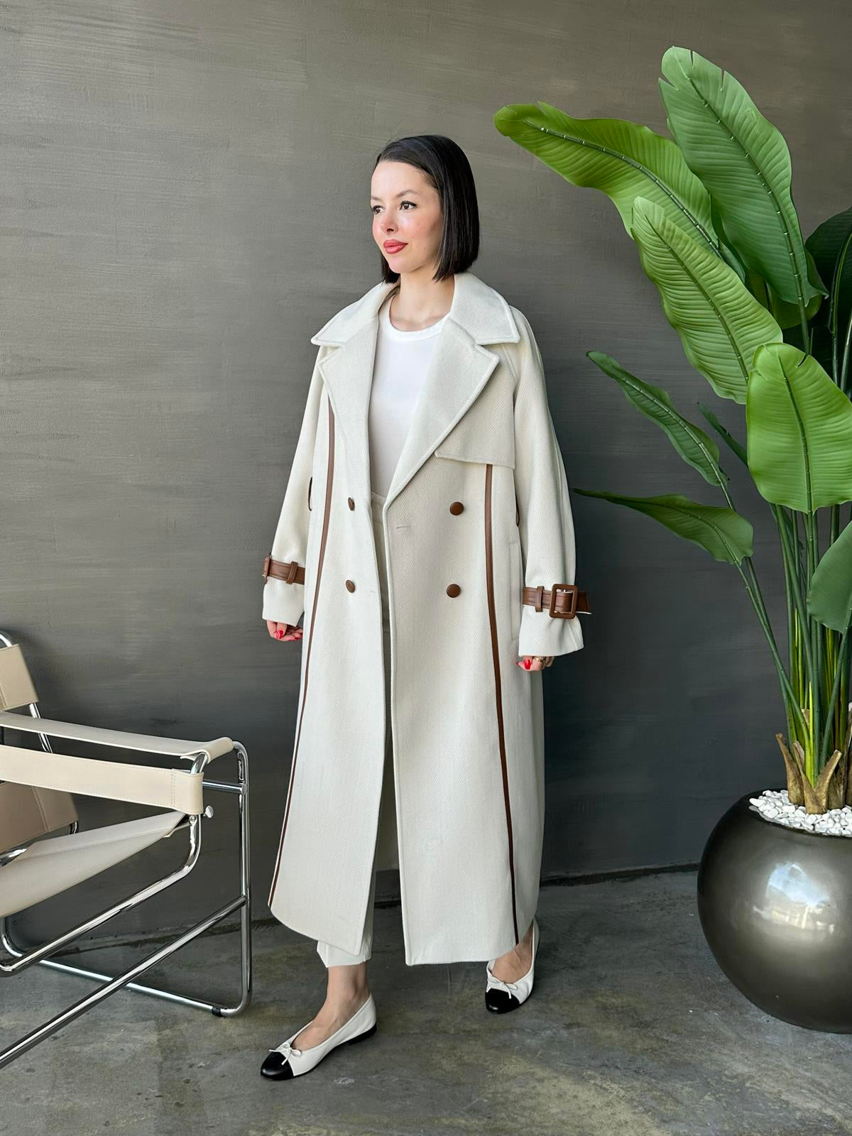 Deri Detaylı Premium Kaban TAŞ