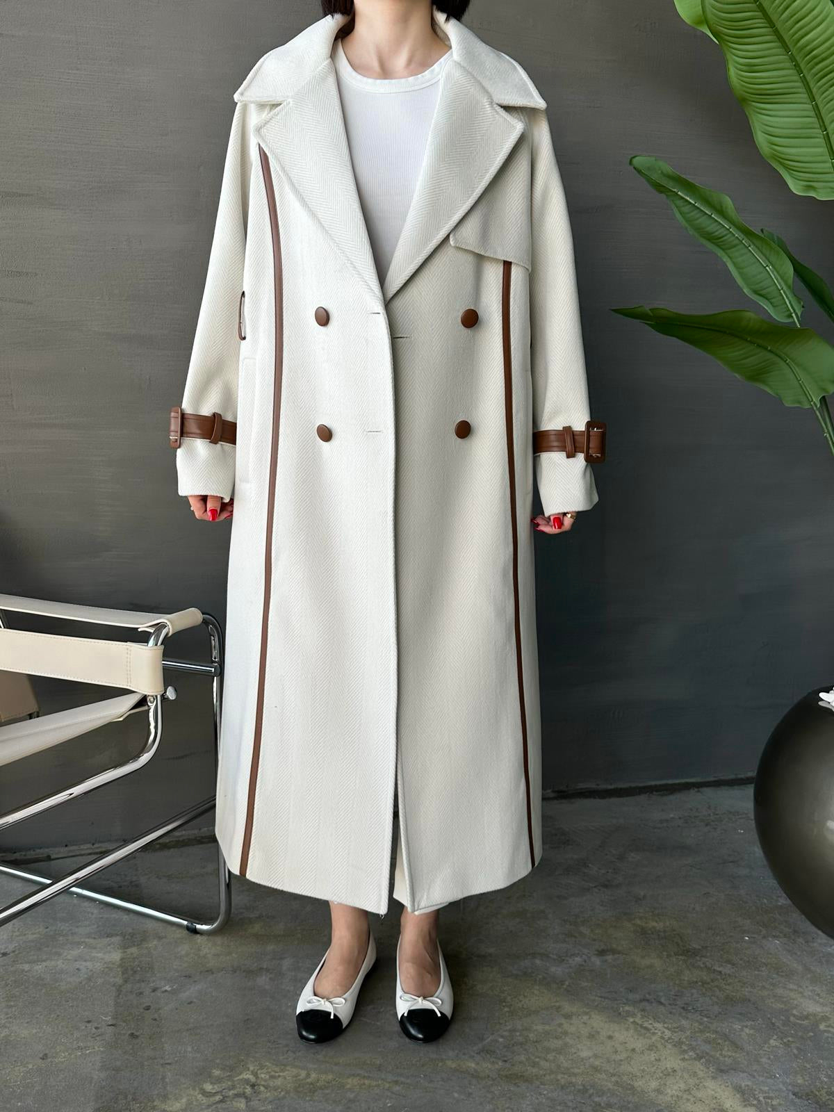 Deri Detaylı Premium Kaban TAŞ