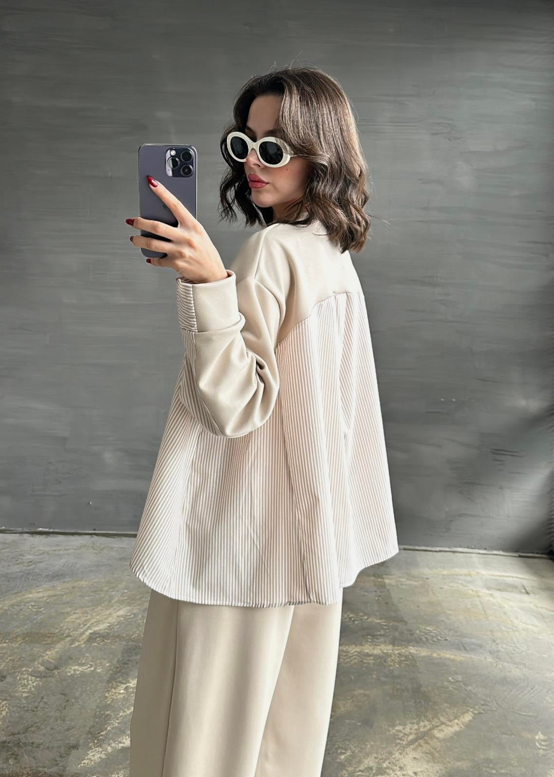 Garnili Modal Sweat Pantolon Takım BEJ