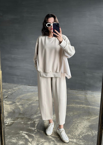 Garnili Modal Sweat Pantolon Takım BEJ