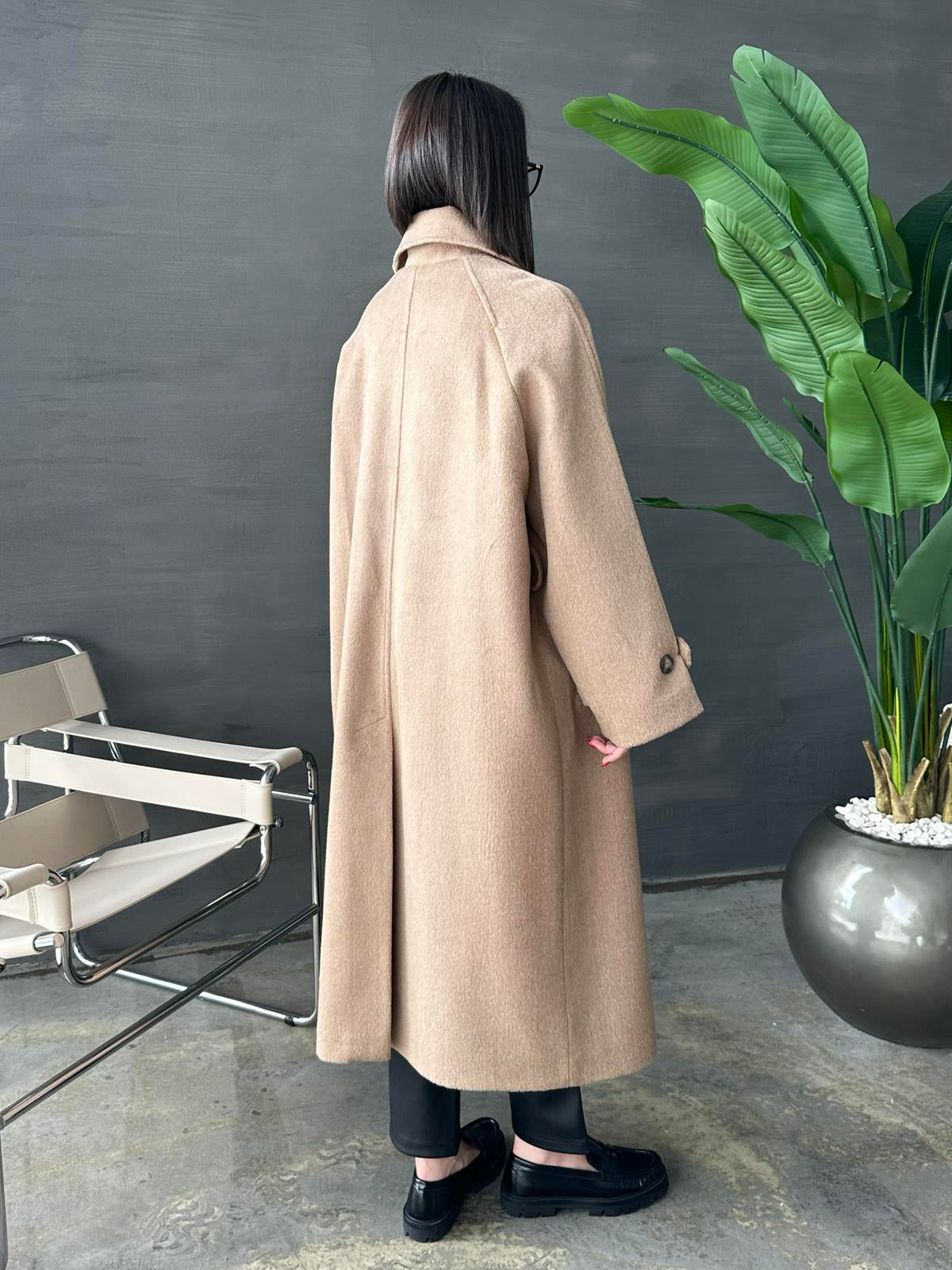 Gömlek Yakalı Kemerli Kaban CAMEL