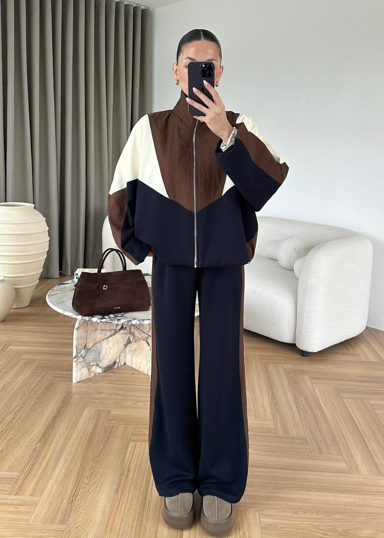 Renk Parçalı Eşofman Takım LACİVERT