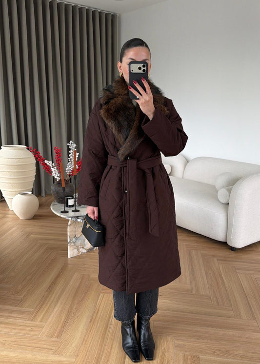 Royal Kürklü Uzun Mont ACI KAHVE