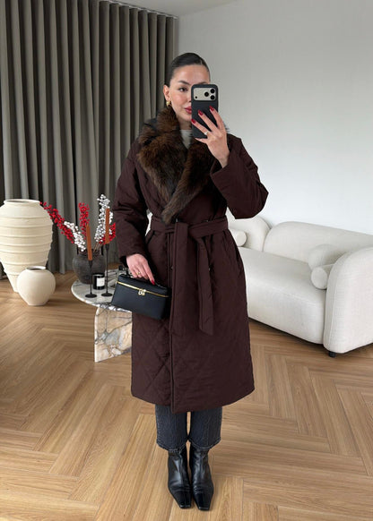 Royal Kürklü Uzun Mont ACI KAHVE