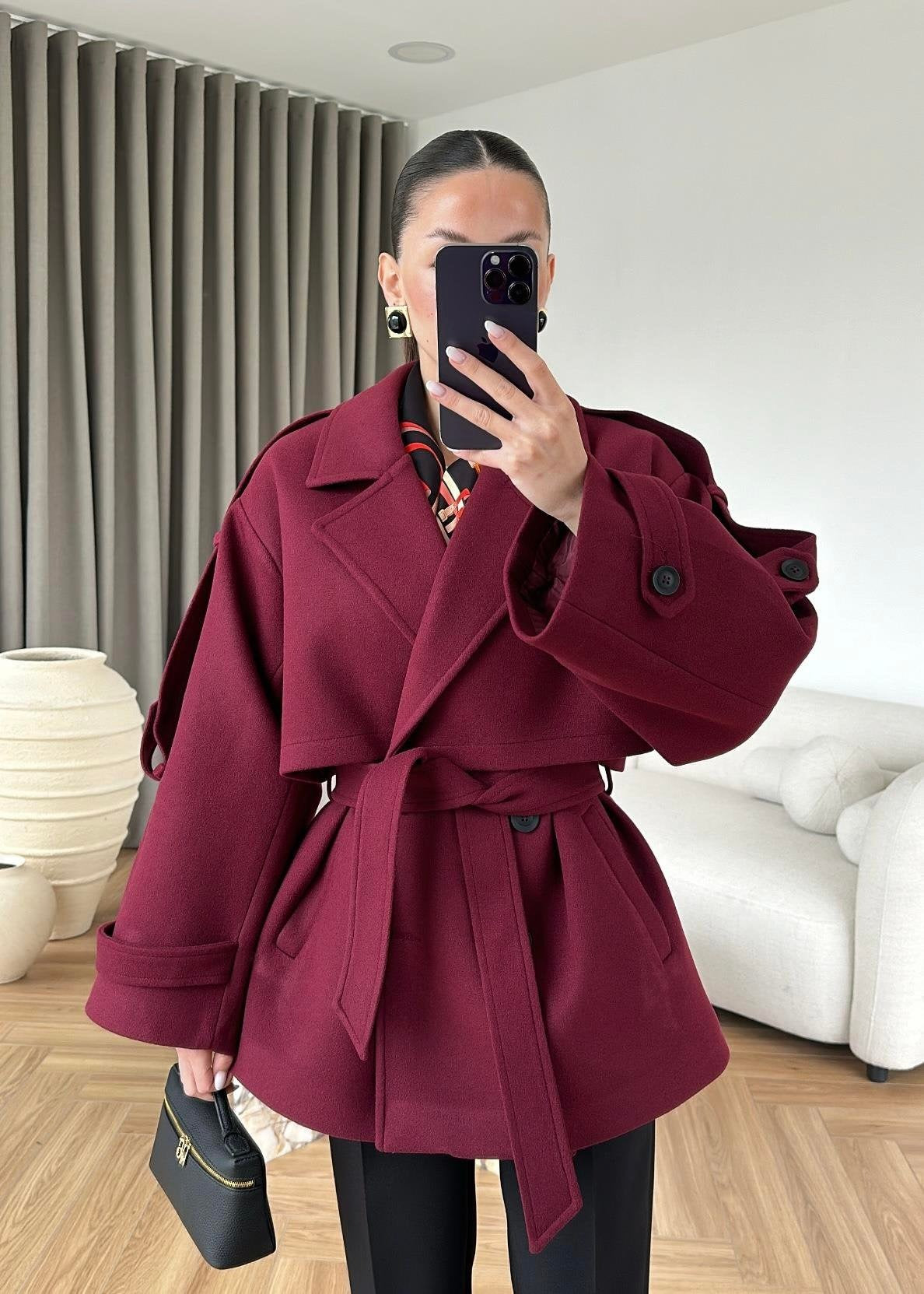 Ara Boy Kaşe Kaban BORDO