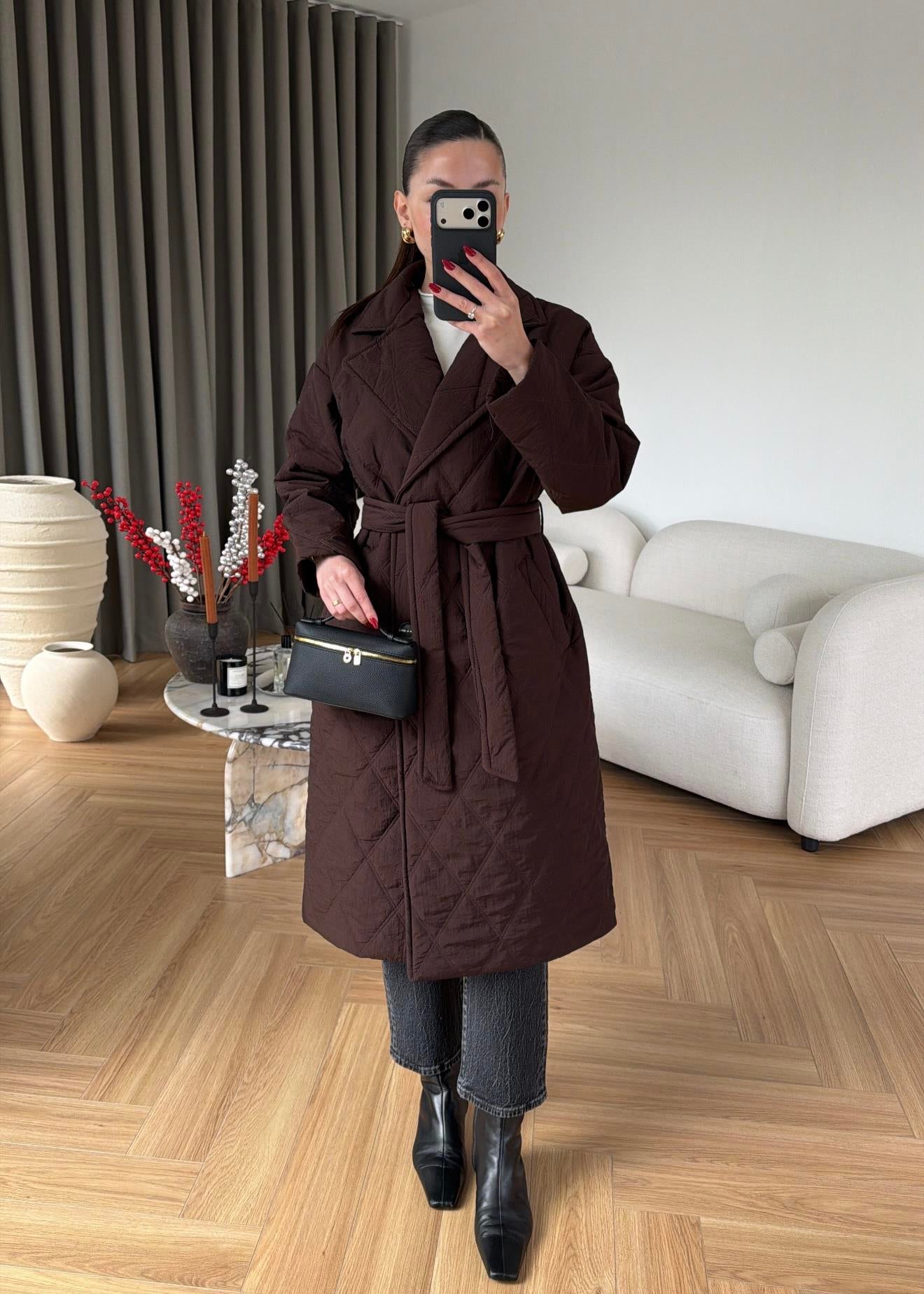 Royal Kürklü Uzun Mont ACI KAHVE