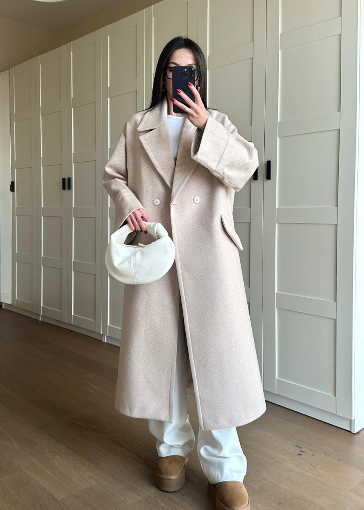 Kruvaze Balıksırtı Kaban BEJ